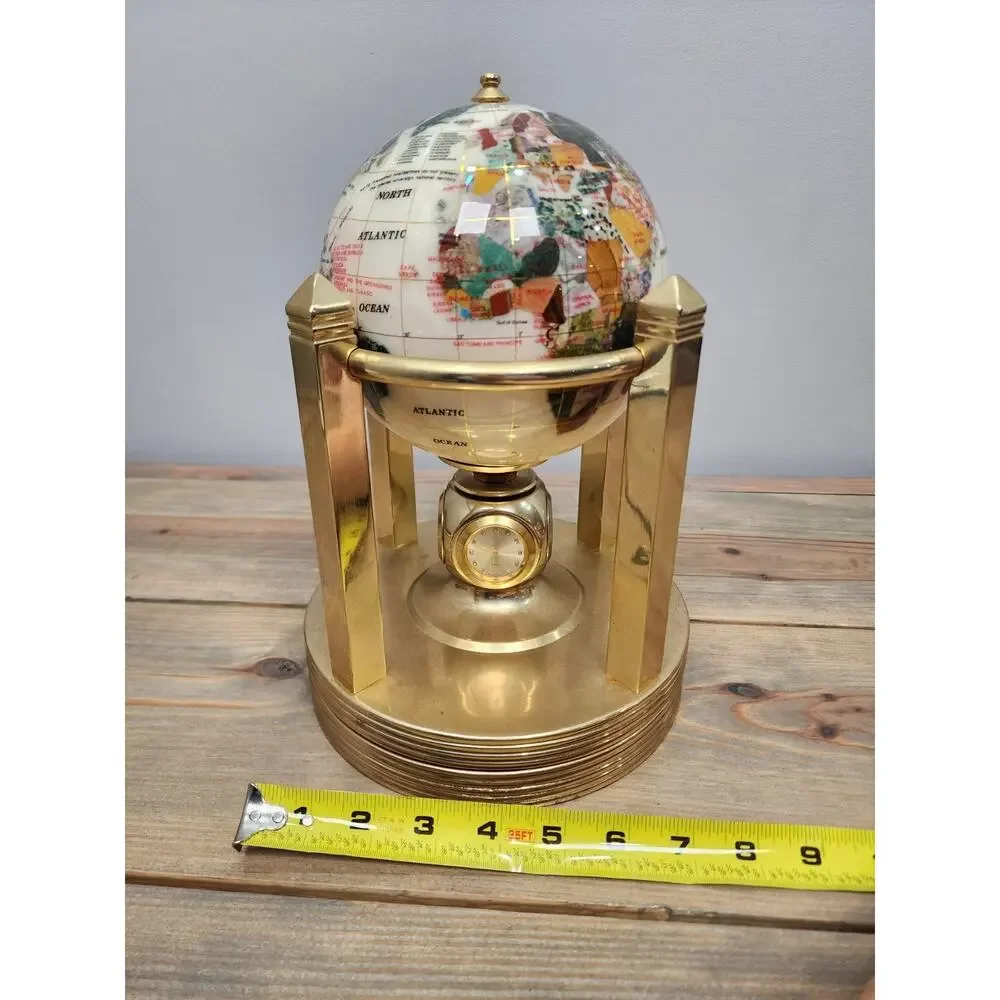 Alexander Kalifano Gemstone World Globe Mother of Pearl 10
